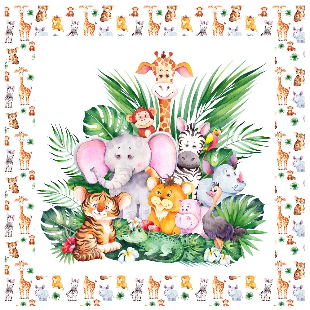 Cute Safari Animals Pillow Panels - Image 3