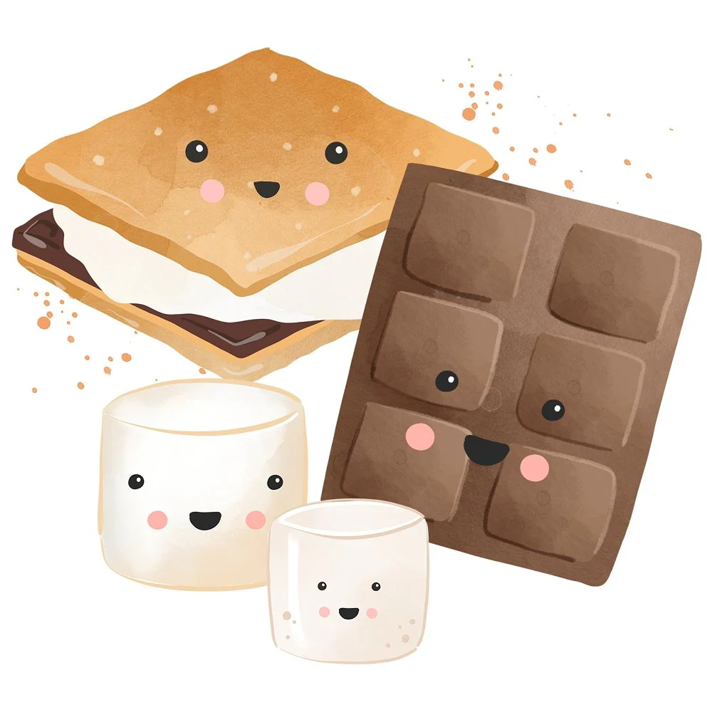 Cute Smores Scene #7 Fabric Panel