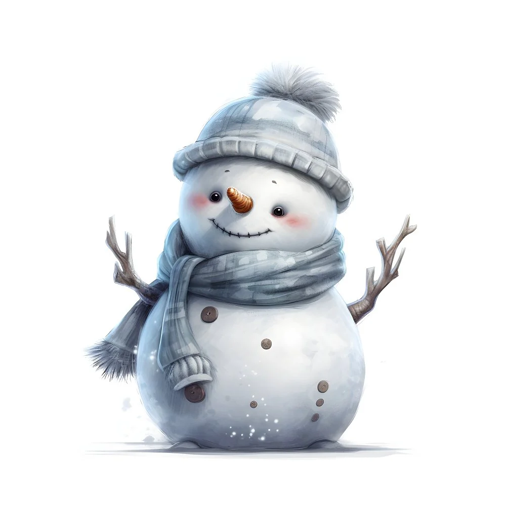 Cute Snowman #7 Fabric Panel