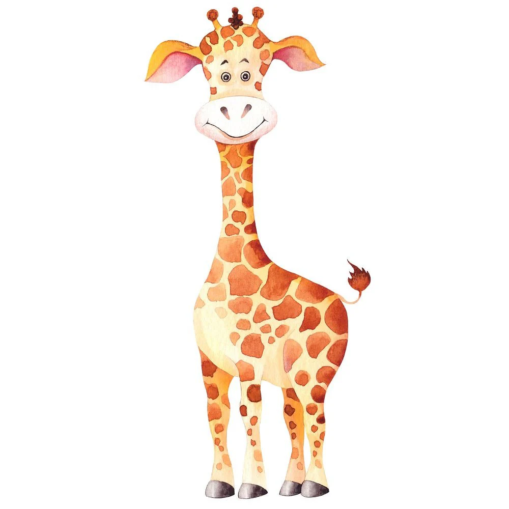 Cute Watercolor Giraffe Fabric Panel
