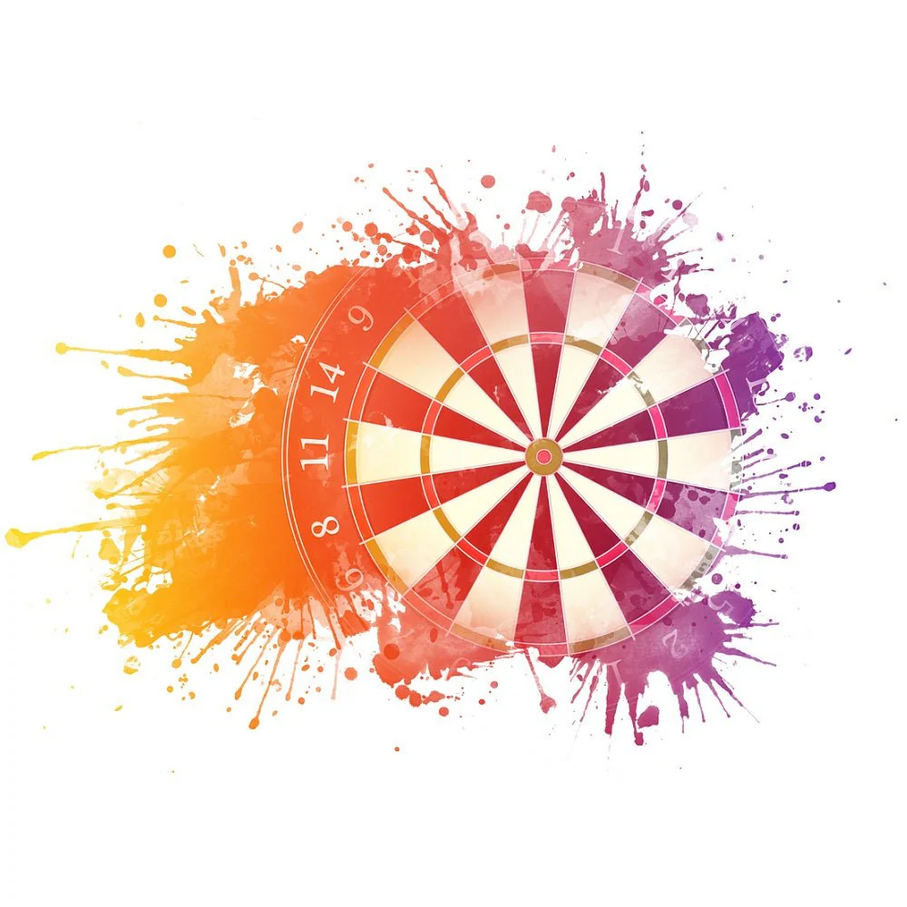 Darts Board Ink Splash Fabric Panel