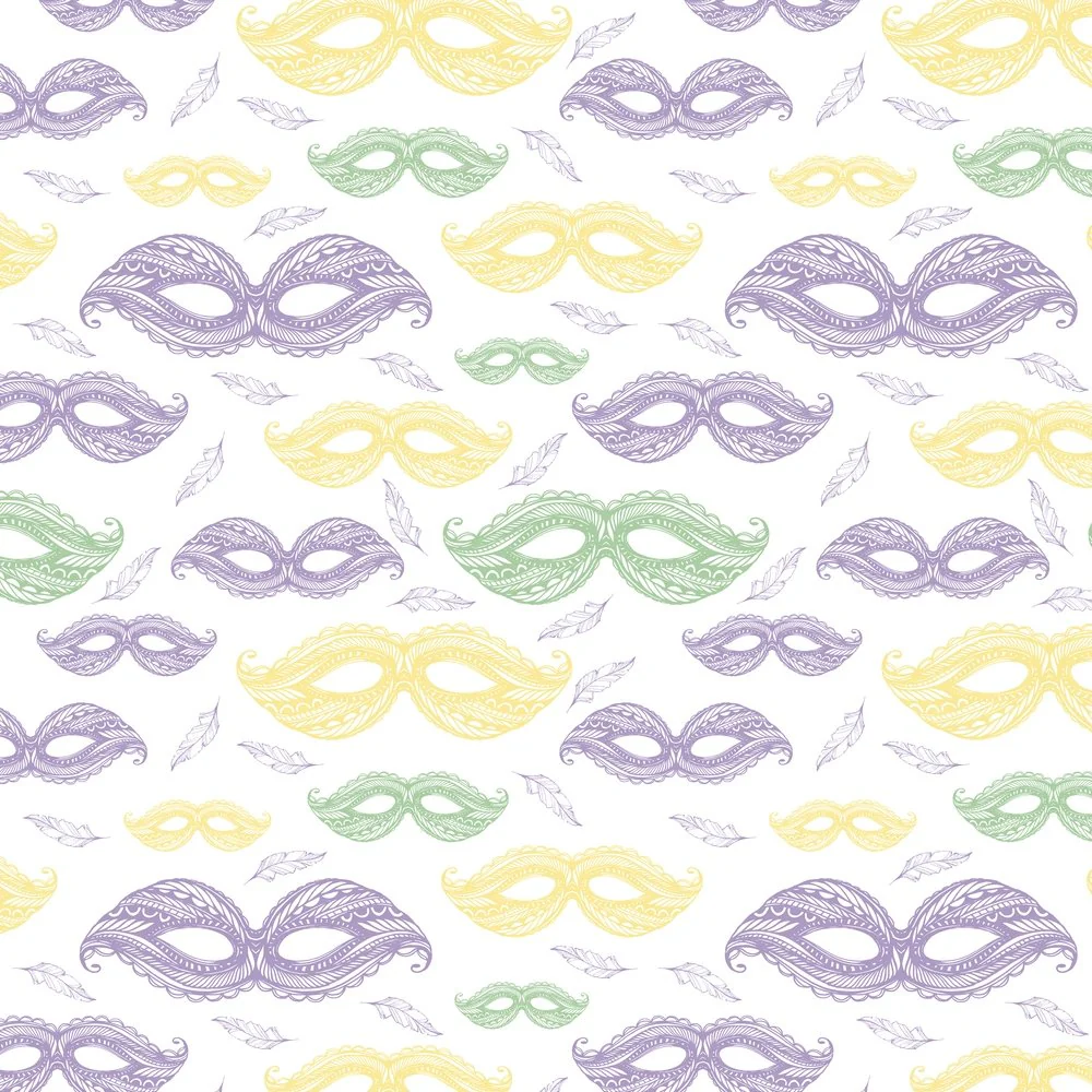 Decorative Mardi Gras Mask Fabric - Multi