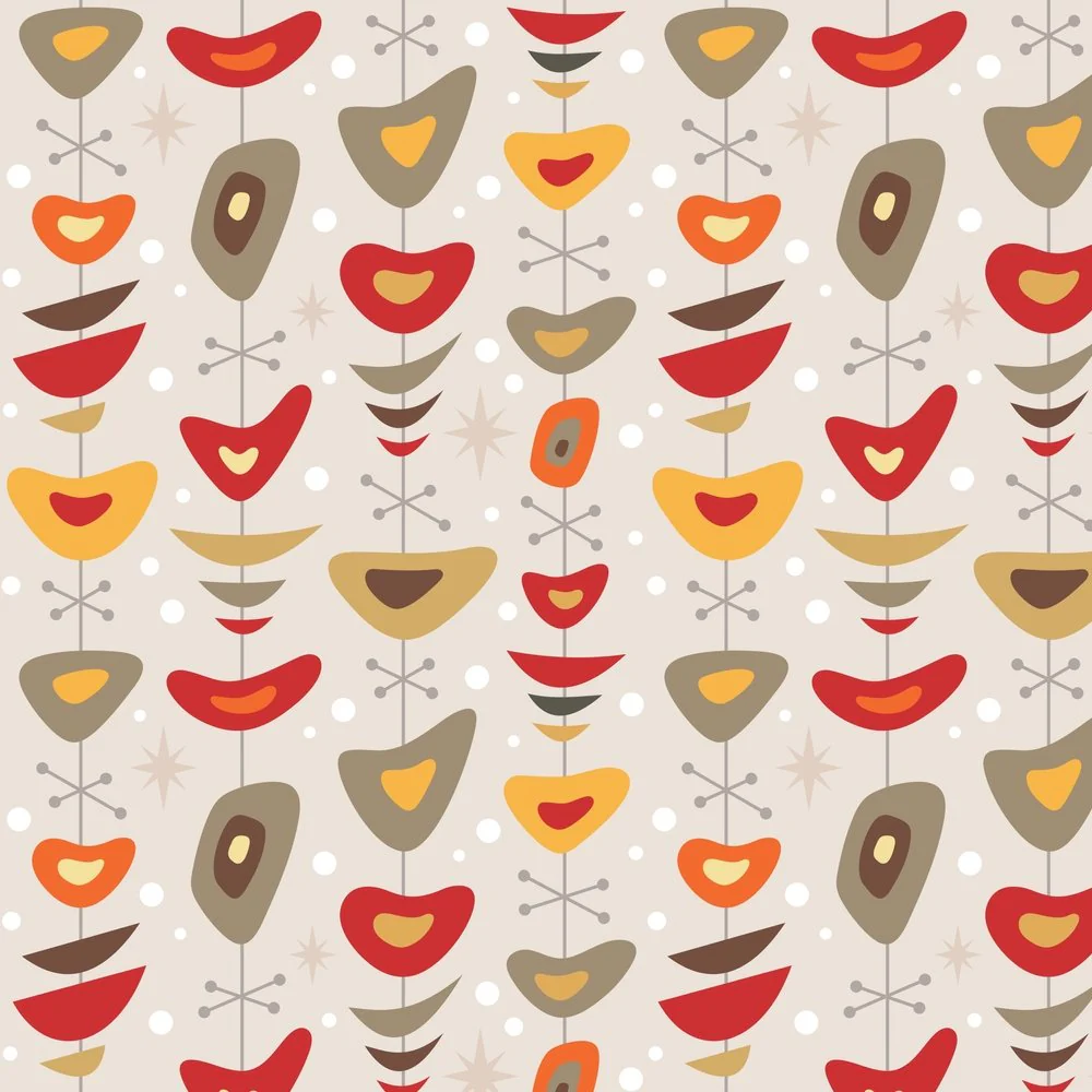 Decorative Retro Ornament Fabric Variation 4 - Tan