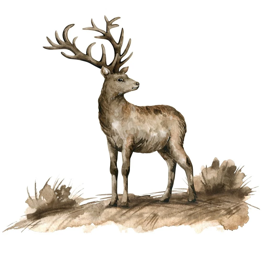 Deer In The Field Fabric Panel