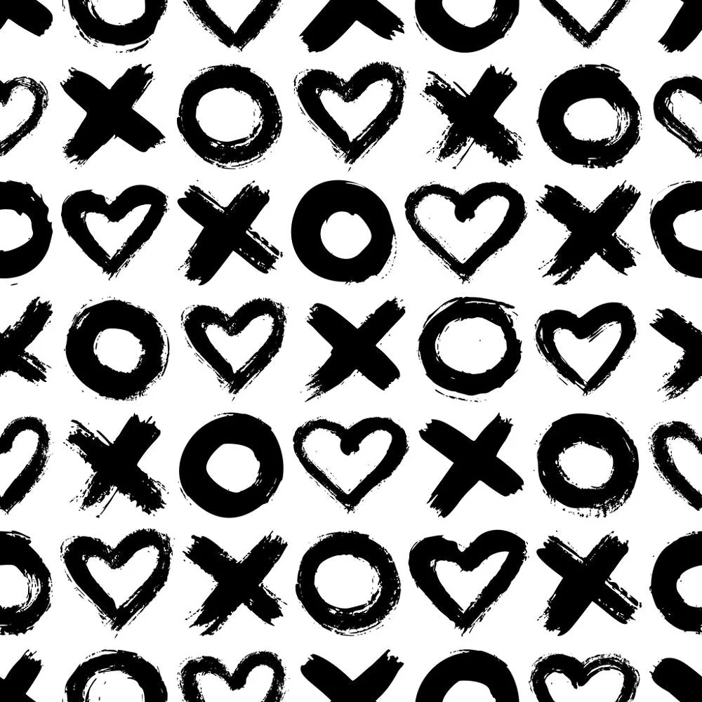 Digitally Printed Black & White XOXO Fabric
