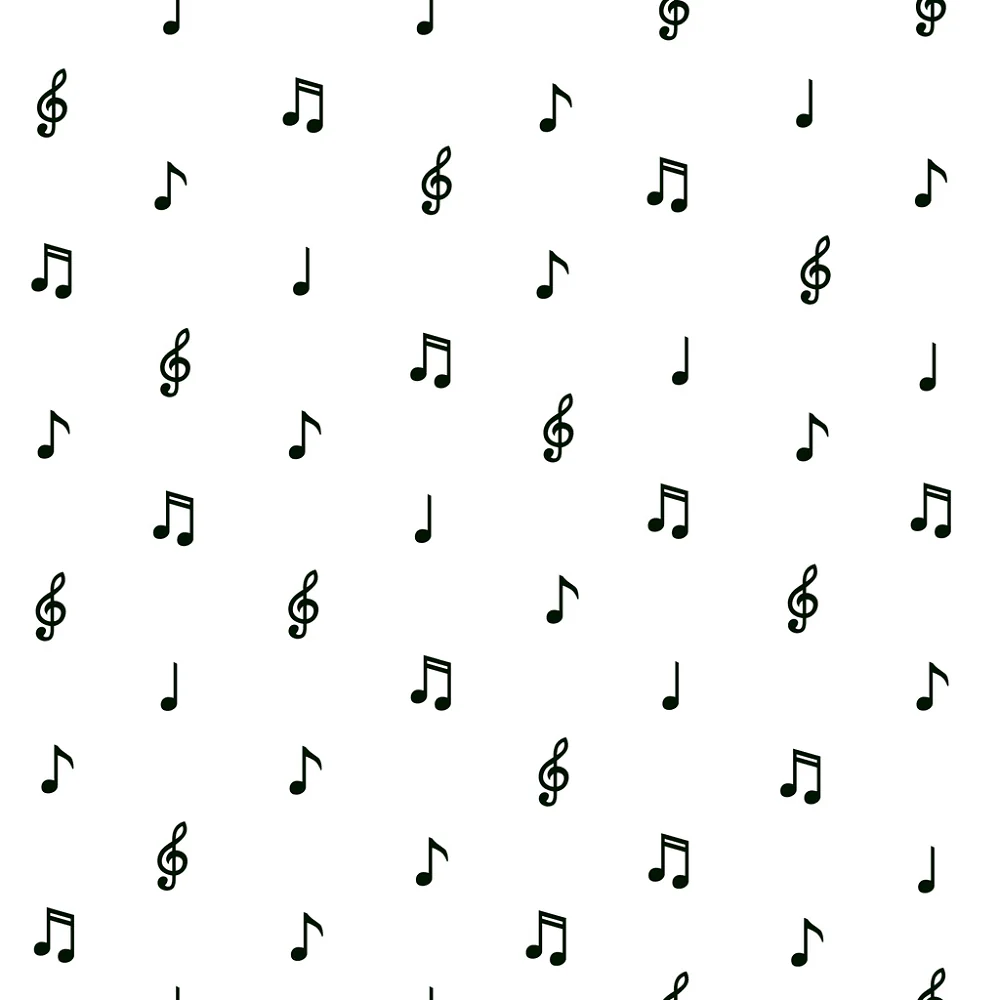 Digitally Printed Musical Notes And Clefs Fabric