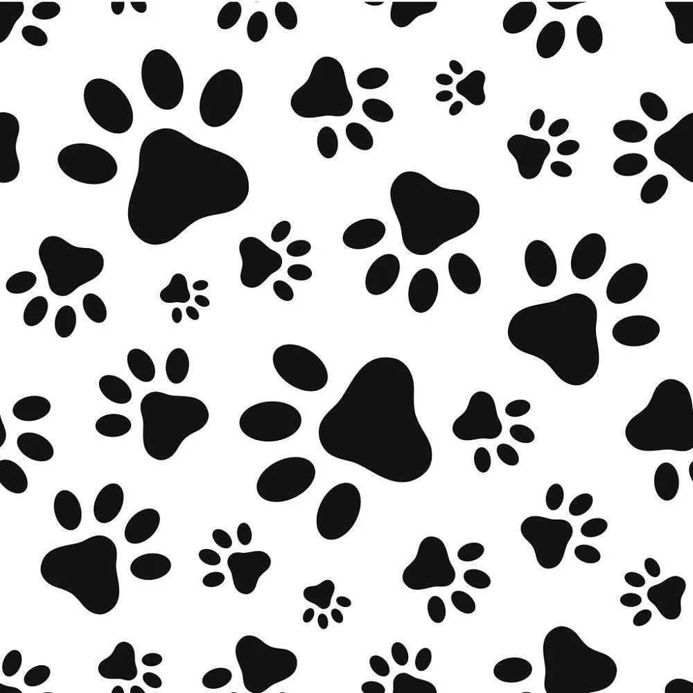 Digitally Printed Paw Prints Fabric
