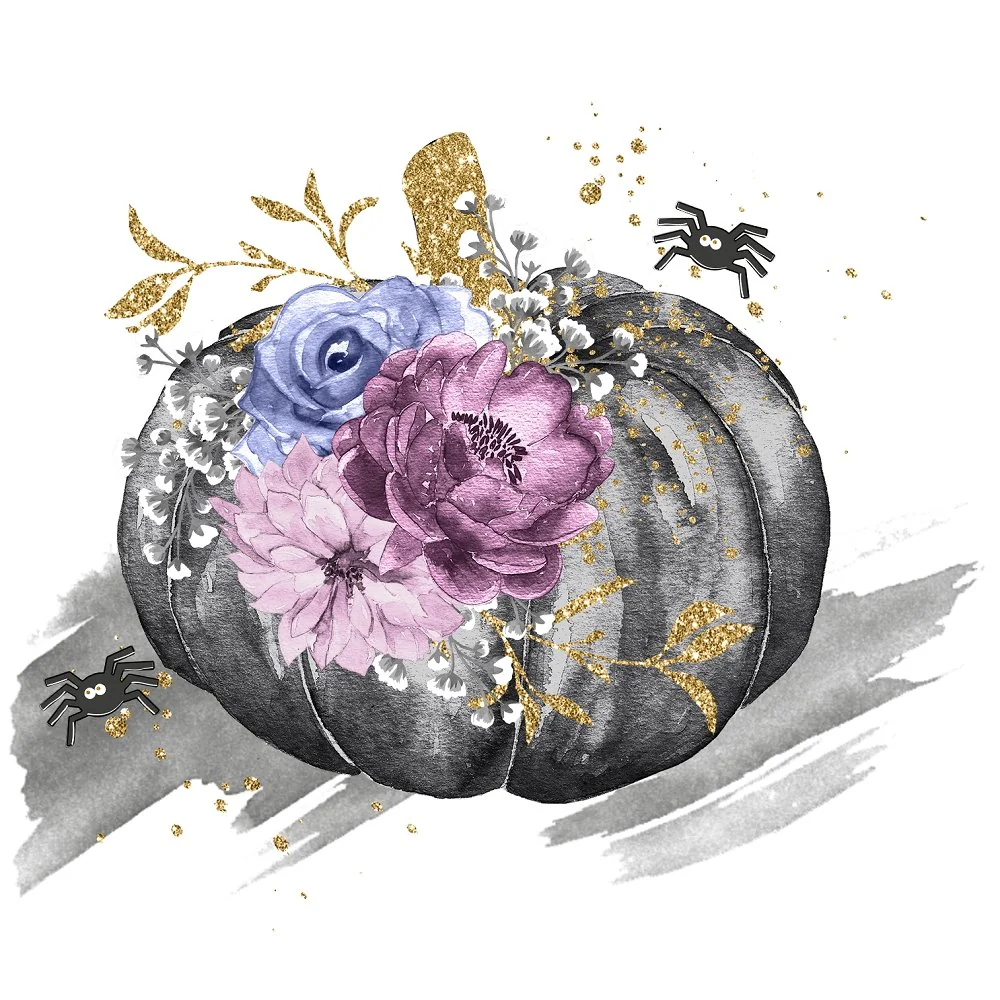 Elegant Pumpkins Arrangement #4 Fabric Panel