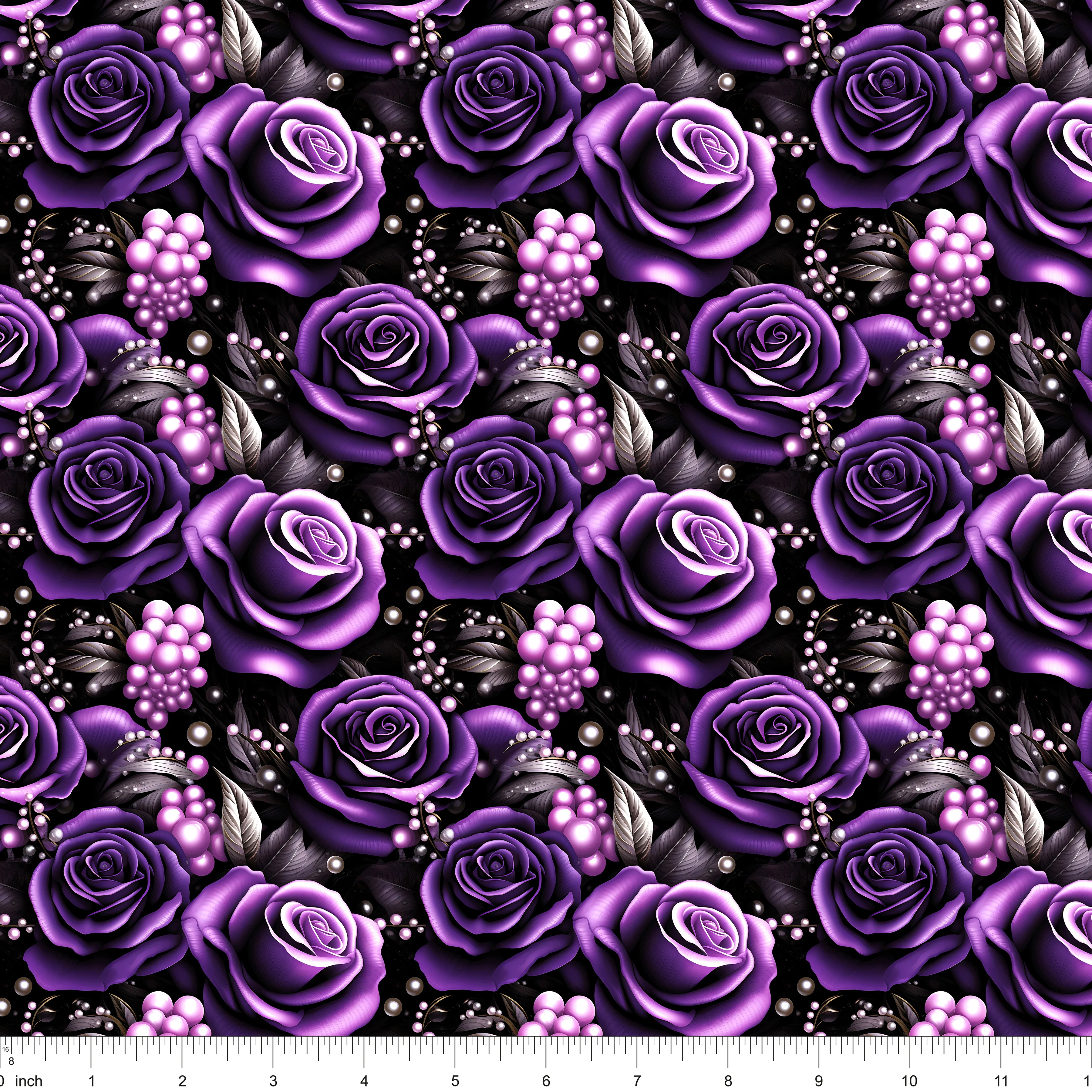 Elegant Purple Roses Fabric - Image 2