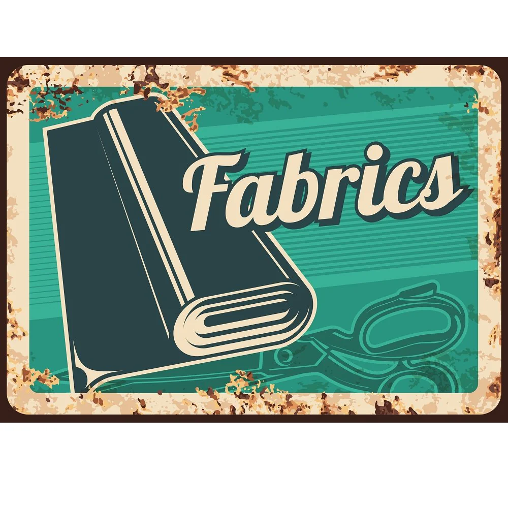 Fabric Store Retro Sign Fabric Panel