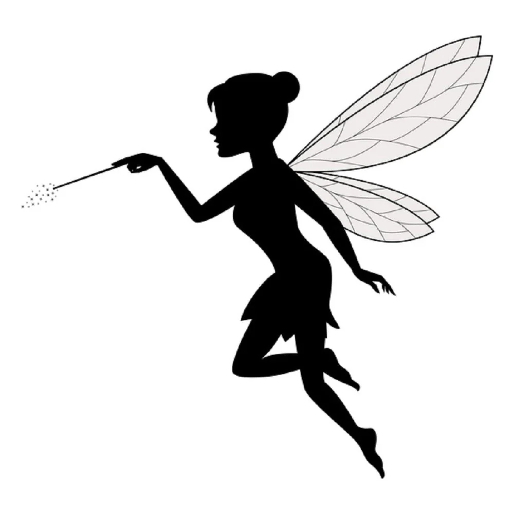 Fairy Silhouette Fabric Panel - White