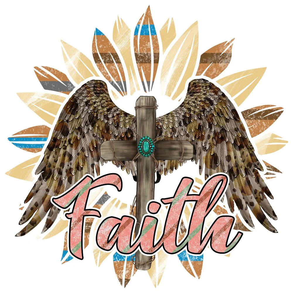 Faith & Angel Wings Fabric Panel