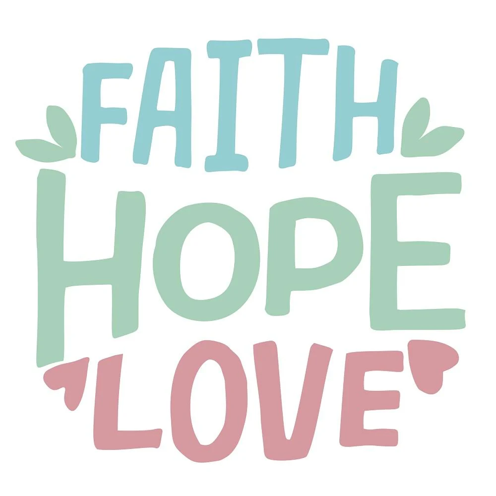 Faith, Hope, Love Fabric Panel