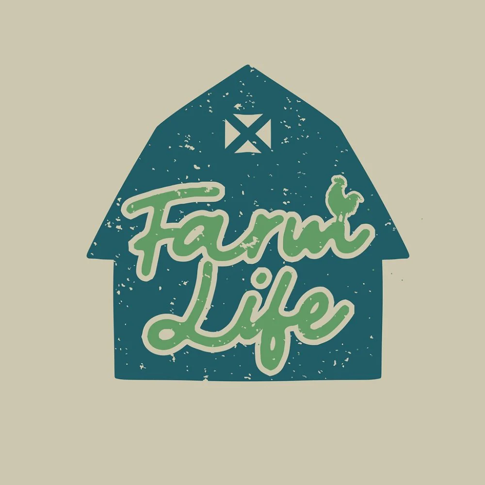 Farm Life Fabric Panel - Blue