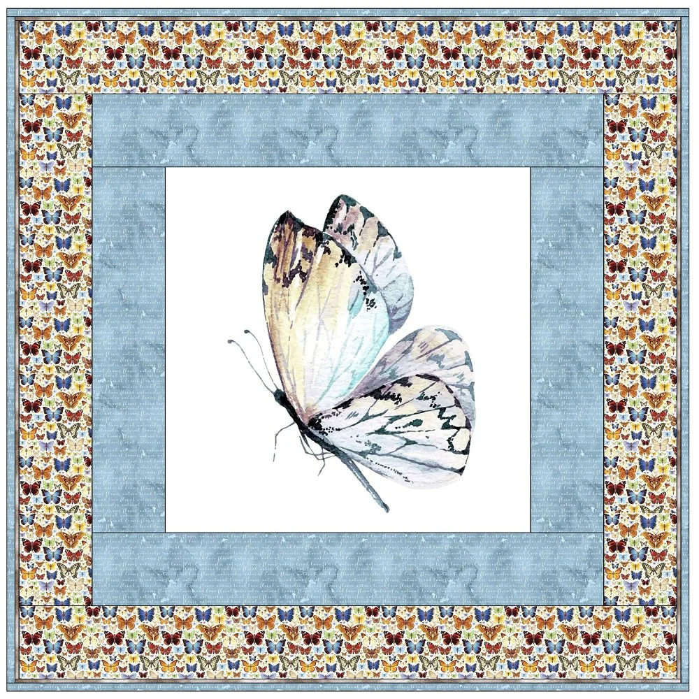 Feeling Blue Butterfly Wall Hanging 42" x 42" - Image 3