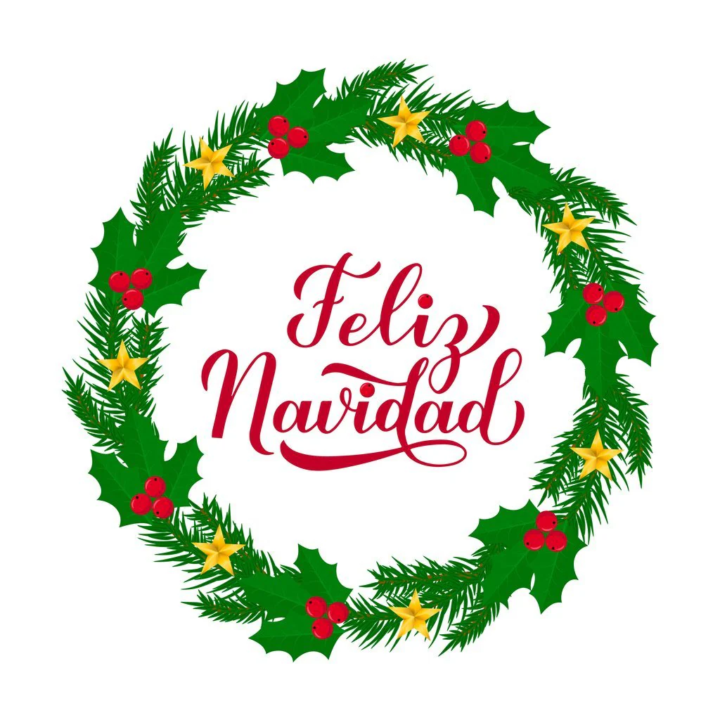 Feliz Navidad Wreath Fabric Panel