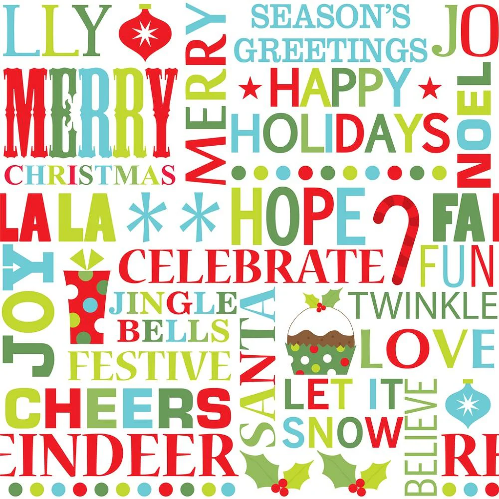 Festive Christmas Font Fabric