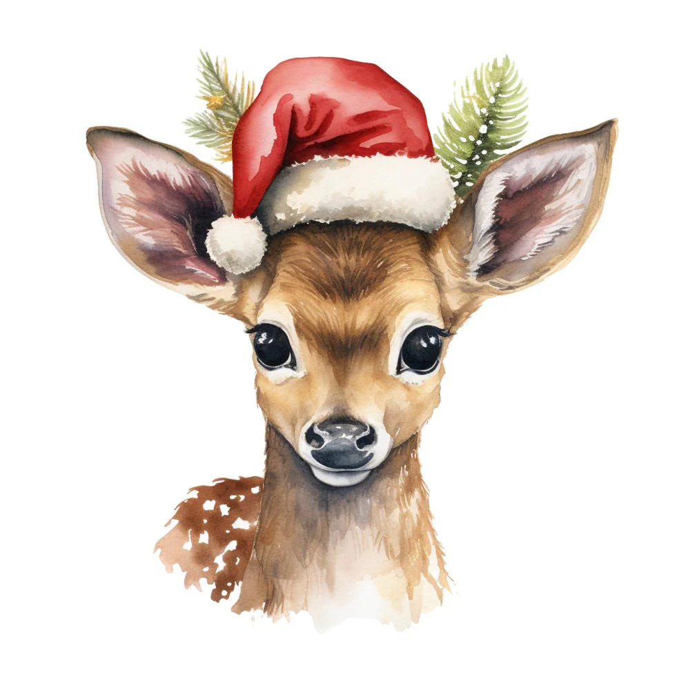 Festive Fawn #6 Fabric Panel