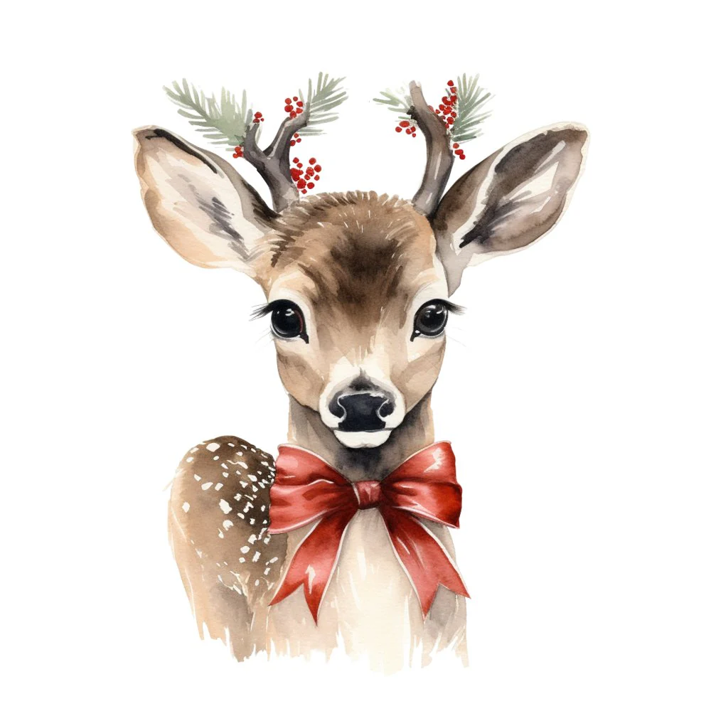 Festive Fawn #7 Fabric Panel