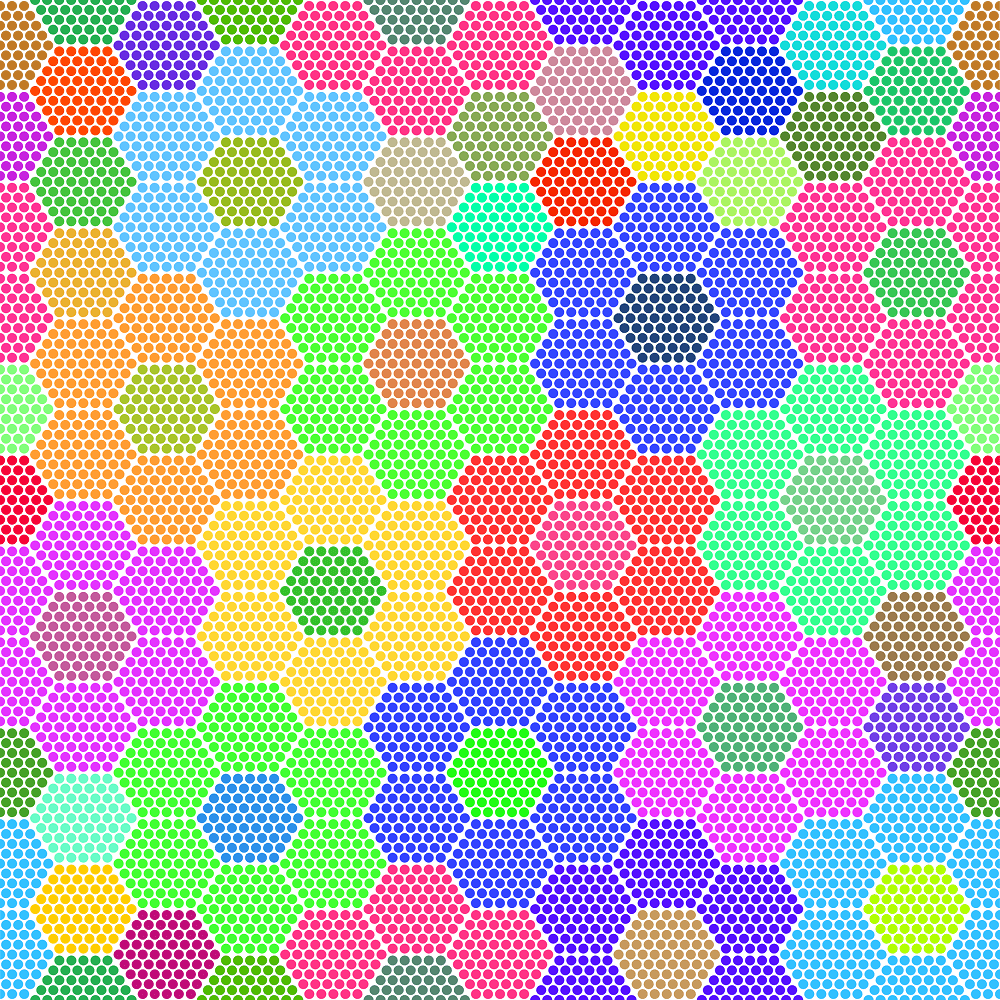 Floral Abstract Hexagon Dots Fabric