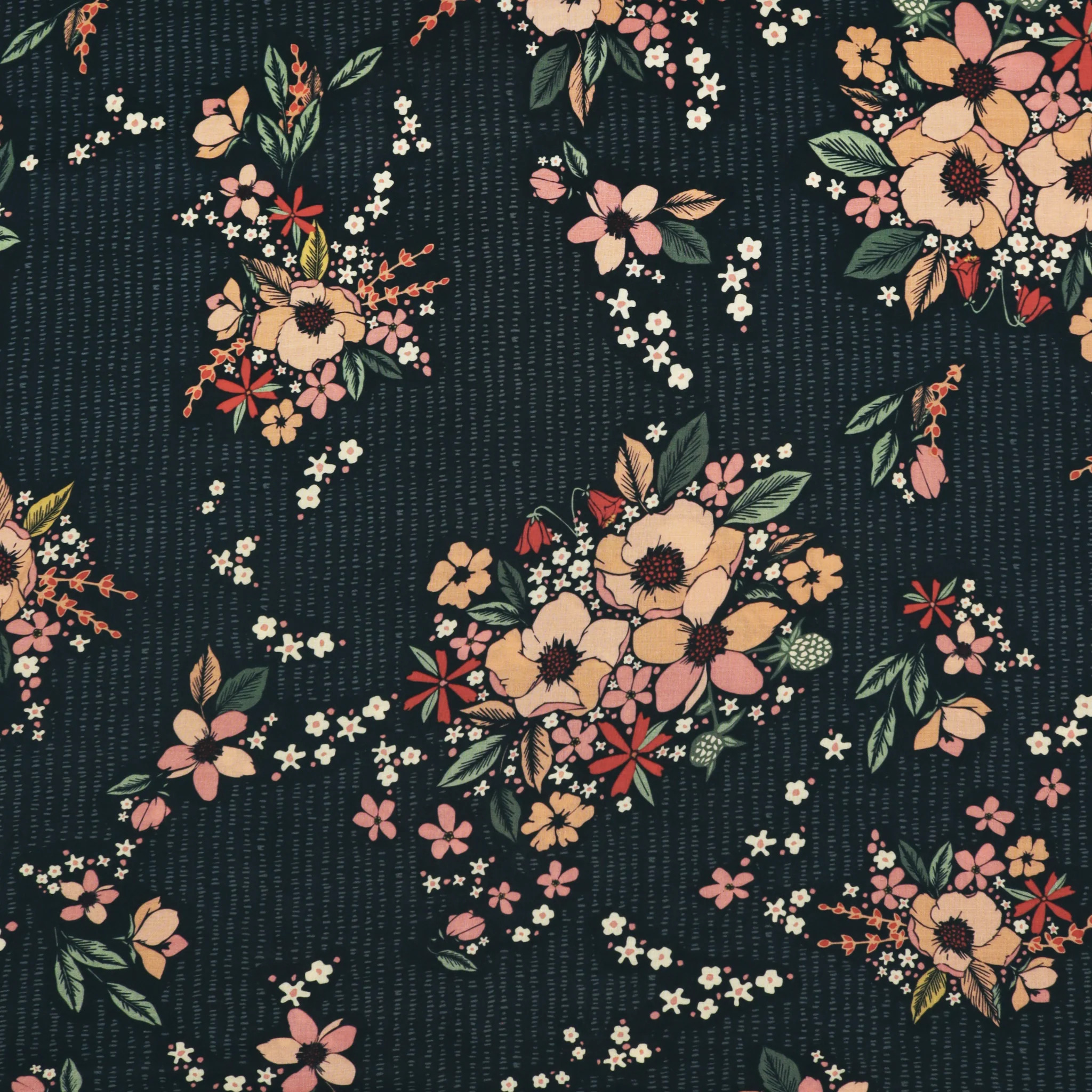 Floral Keepsakes Night Fabric in Rayon