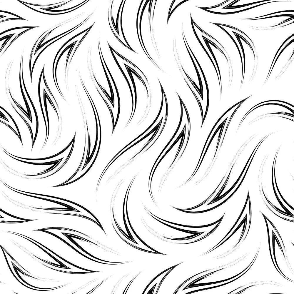 Flowing Corners Fabric - Black/White