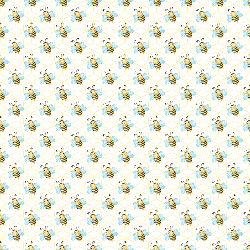 Flying Honey Bee Fabric - White