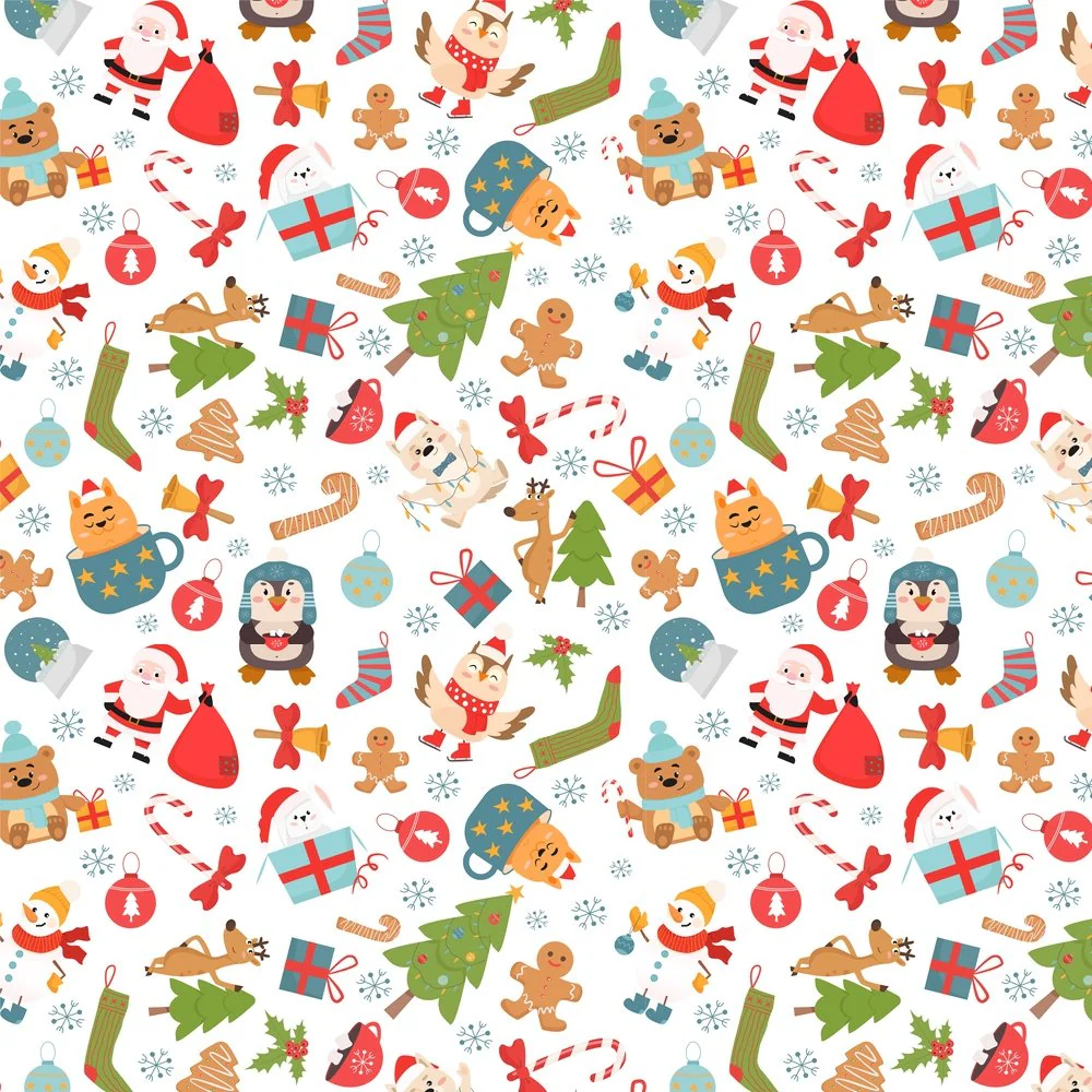 Four-Legged Christmas Festivities Fabric - Multi