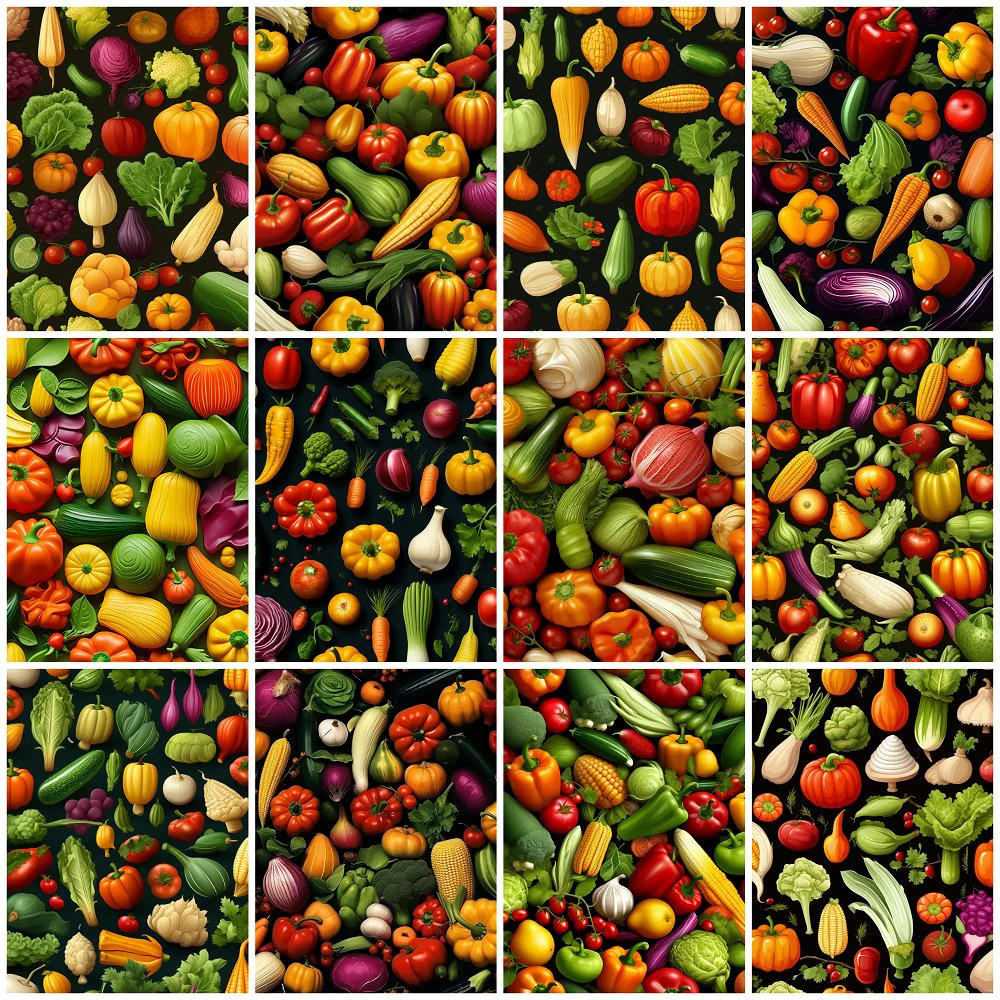 Fresh Veggies Fat Quarter Bundle - 12 Pieces