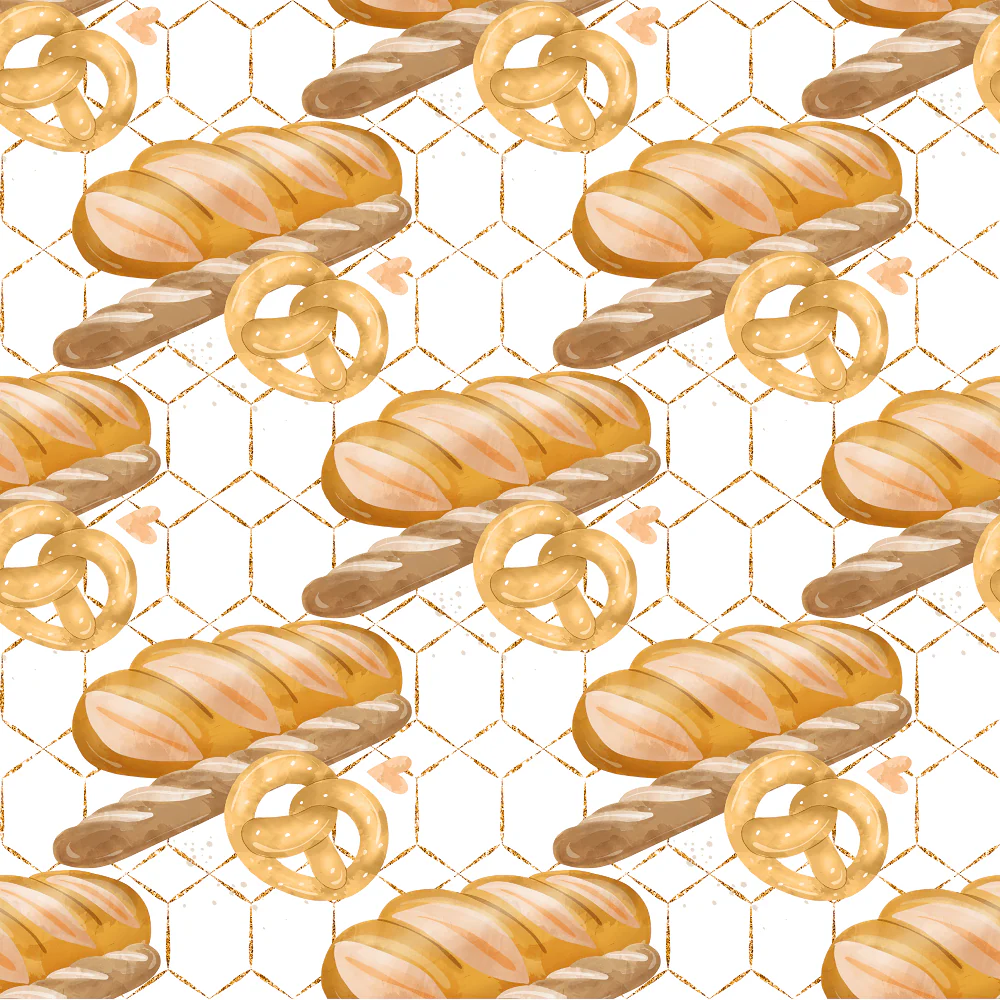 Freshly Baked Geometric Fabric - Gold