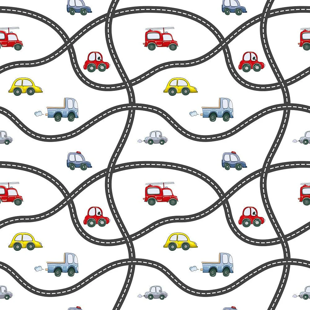 Funny Cars Track Fabric