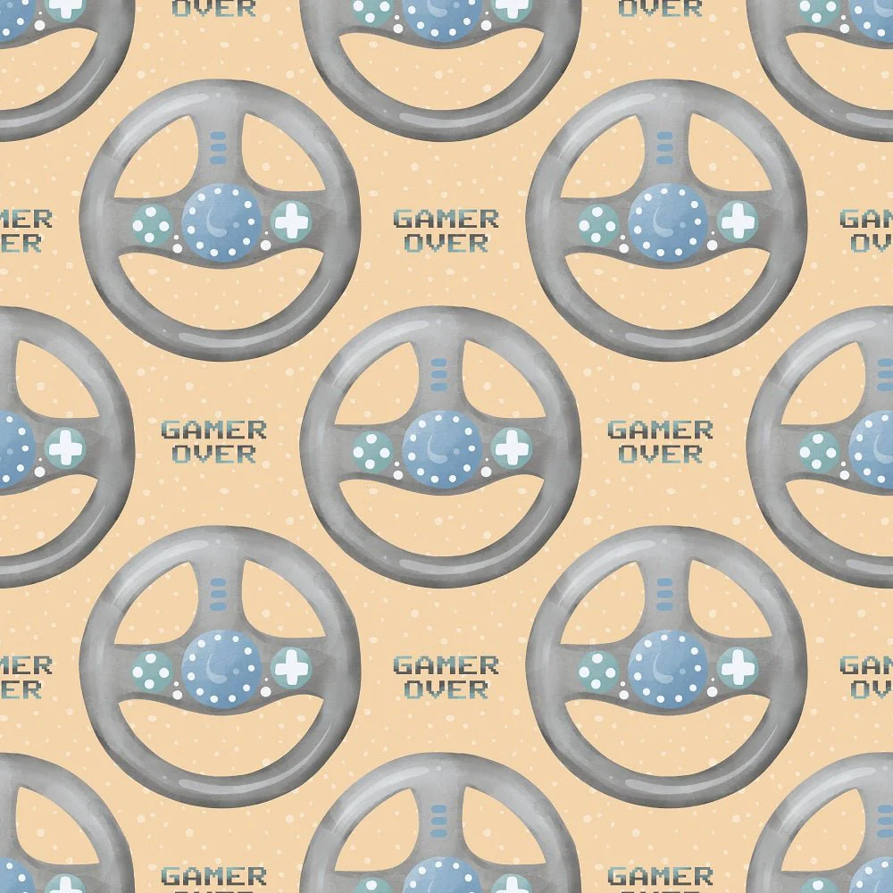 Gamer Pattern #3 Fabric - Tan