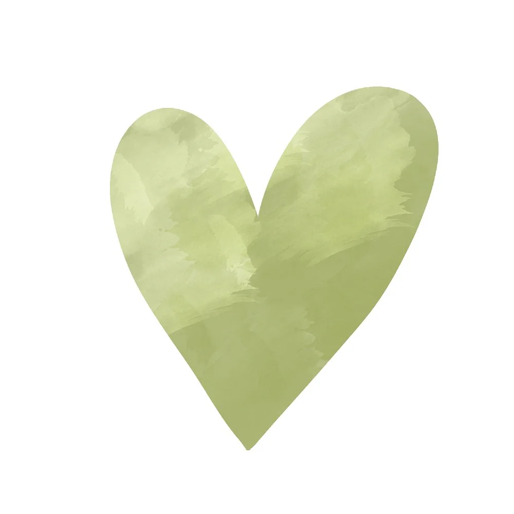 Garden Heart Fabric Panel - Green
