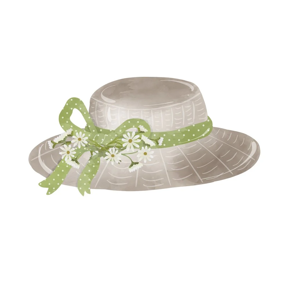 Gardening Hat With Daisies Fabric Panel