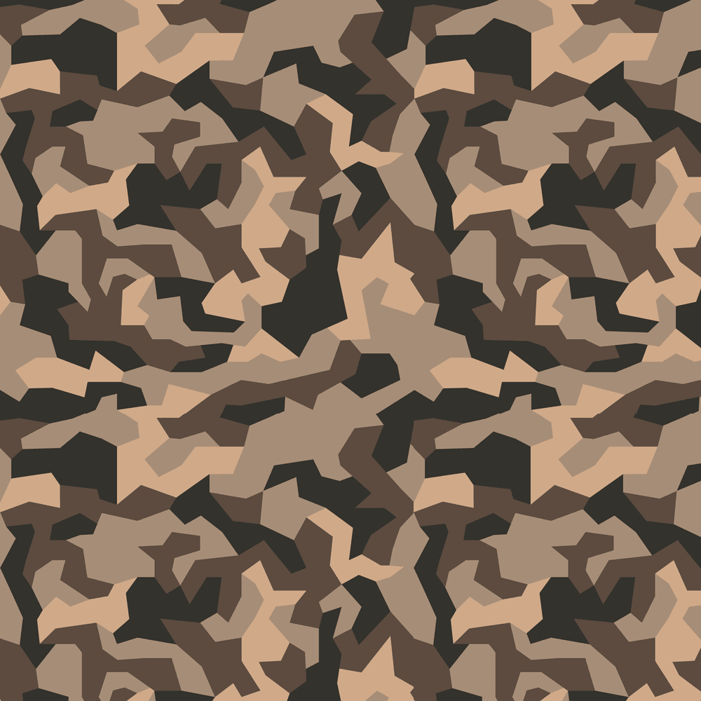 Geometric Camouflage Fabric - Brown