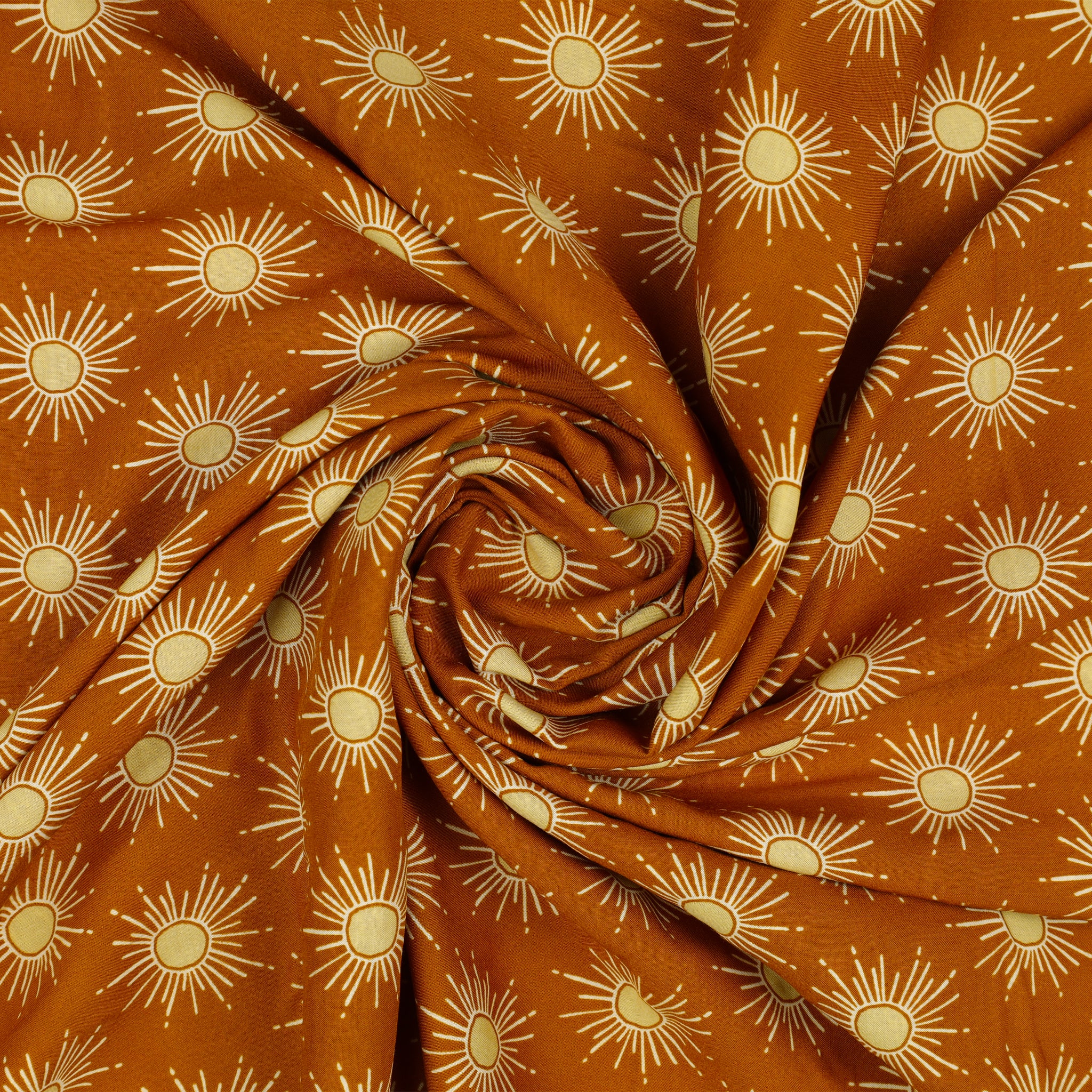 Gleaming Sun Copper Fabric in Rayon - Image 3