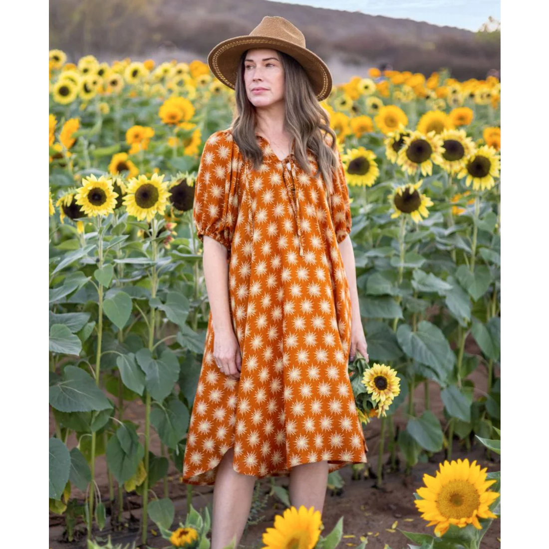 Gleaming Sun Copper Fabric in Rayon - Image 5