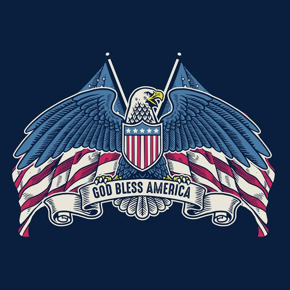 God Bless America Fabric Panel - 32"