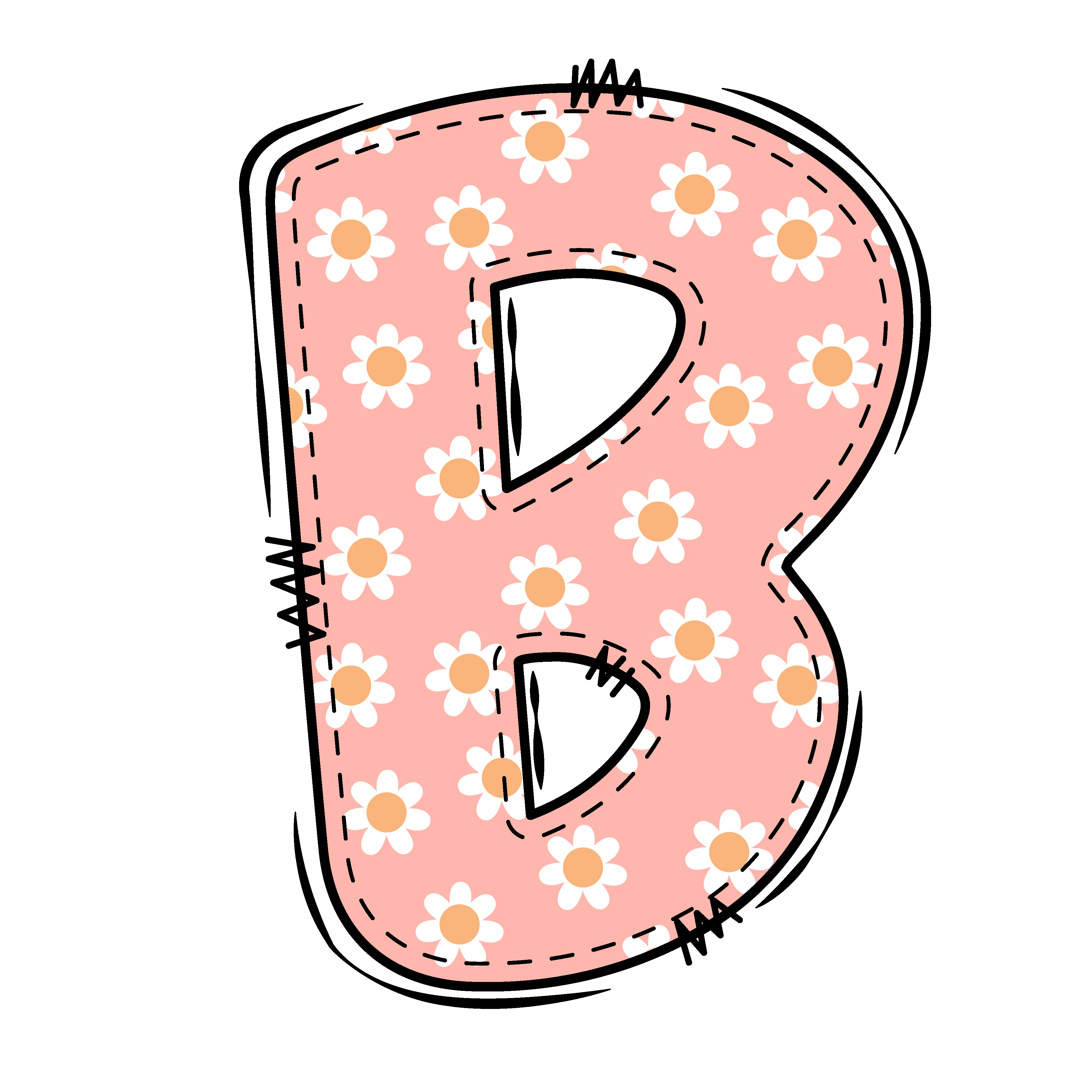 Groovy Doodle Flowers ''B'' Fabric Panel