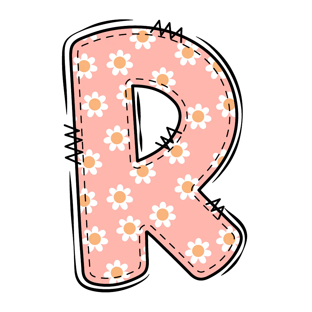 Groovy Doodle Flowers ''R'' Fabric Panel