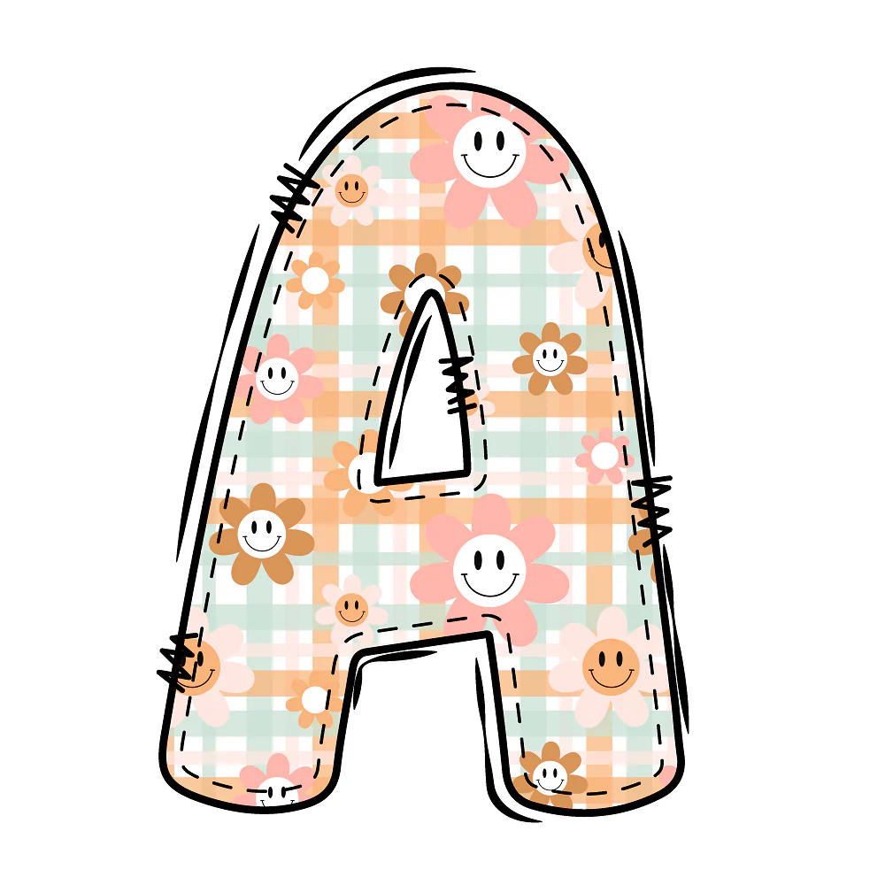 Groovy Doodle Letter ''A'' Fabric Panel