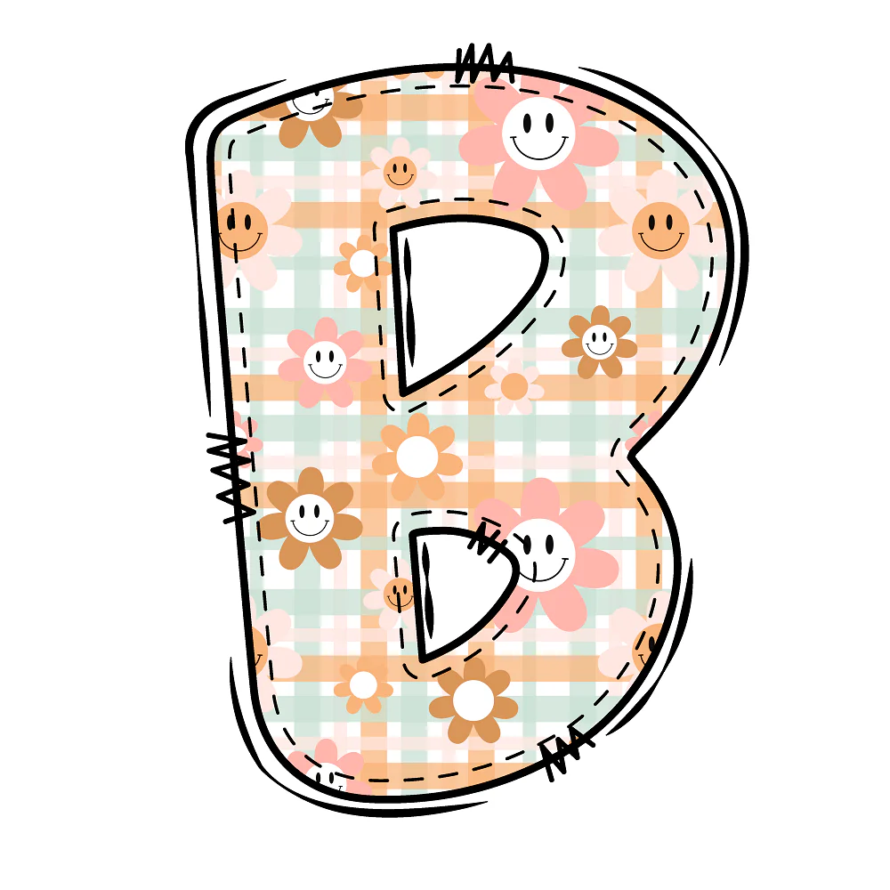 Groovy Doodle Letter ''B'' Fabric Panel
