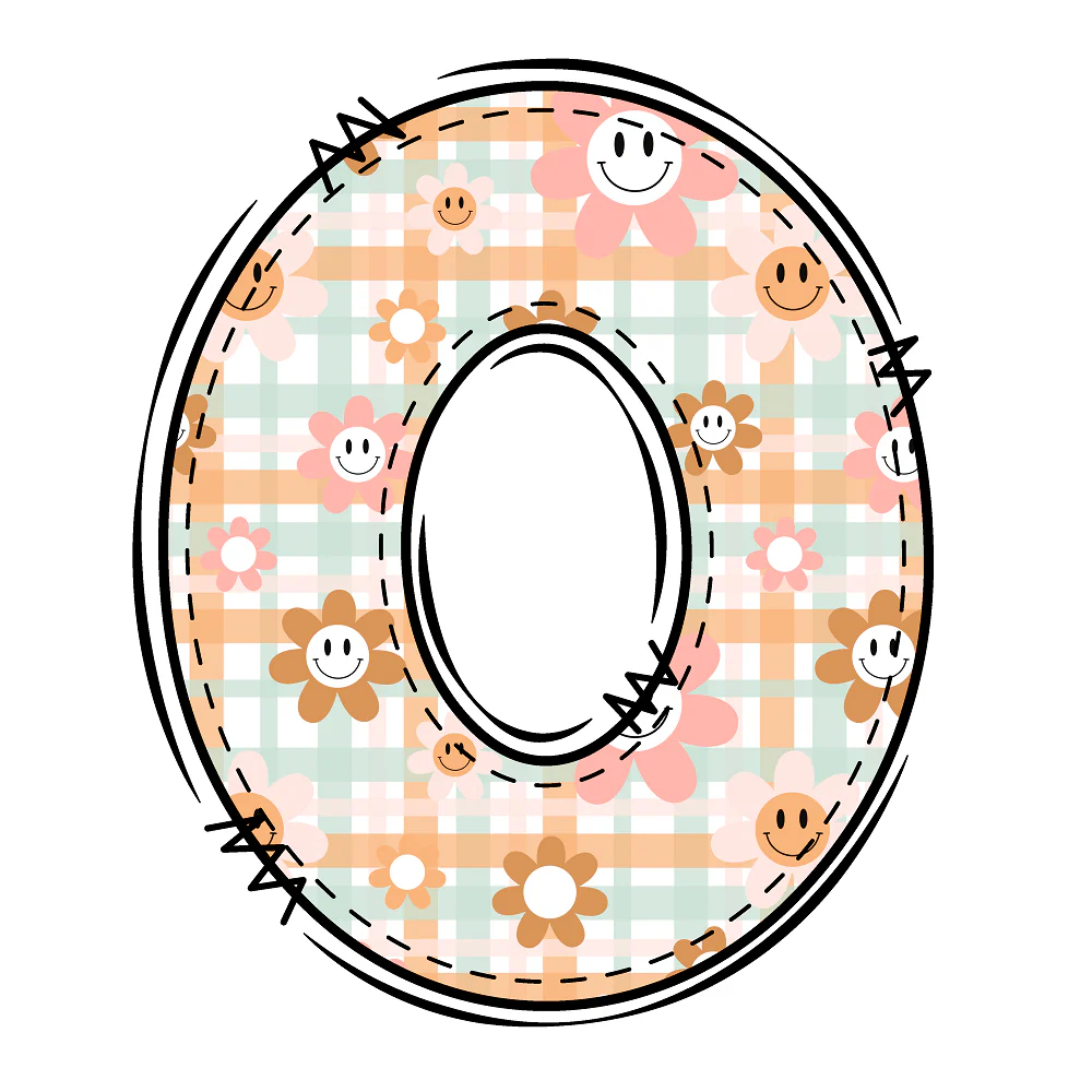 Groovy Doodle Letter ''O'' Fabric Panel