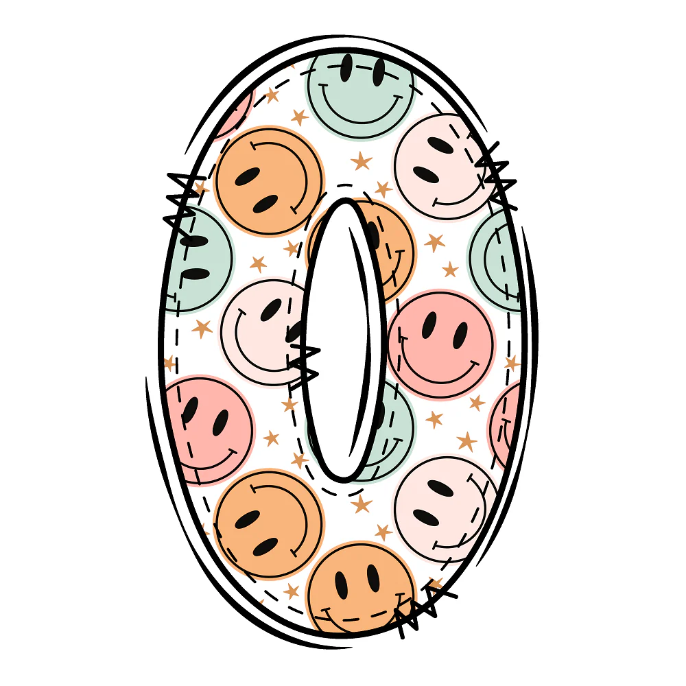 Groovy Doodle Smiley ''0'' Fabric Panel