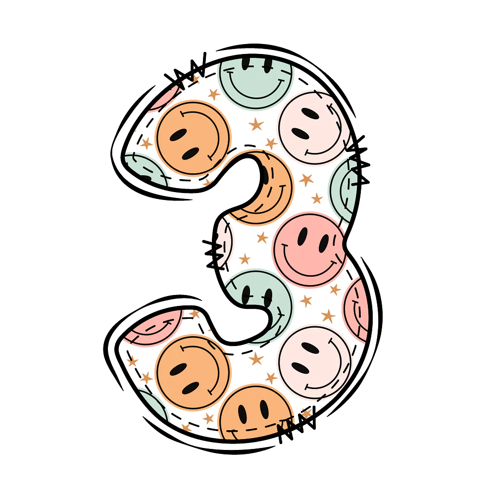Groovy Doodle Smiley ''3'' Fabric Panel