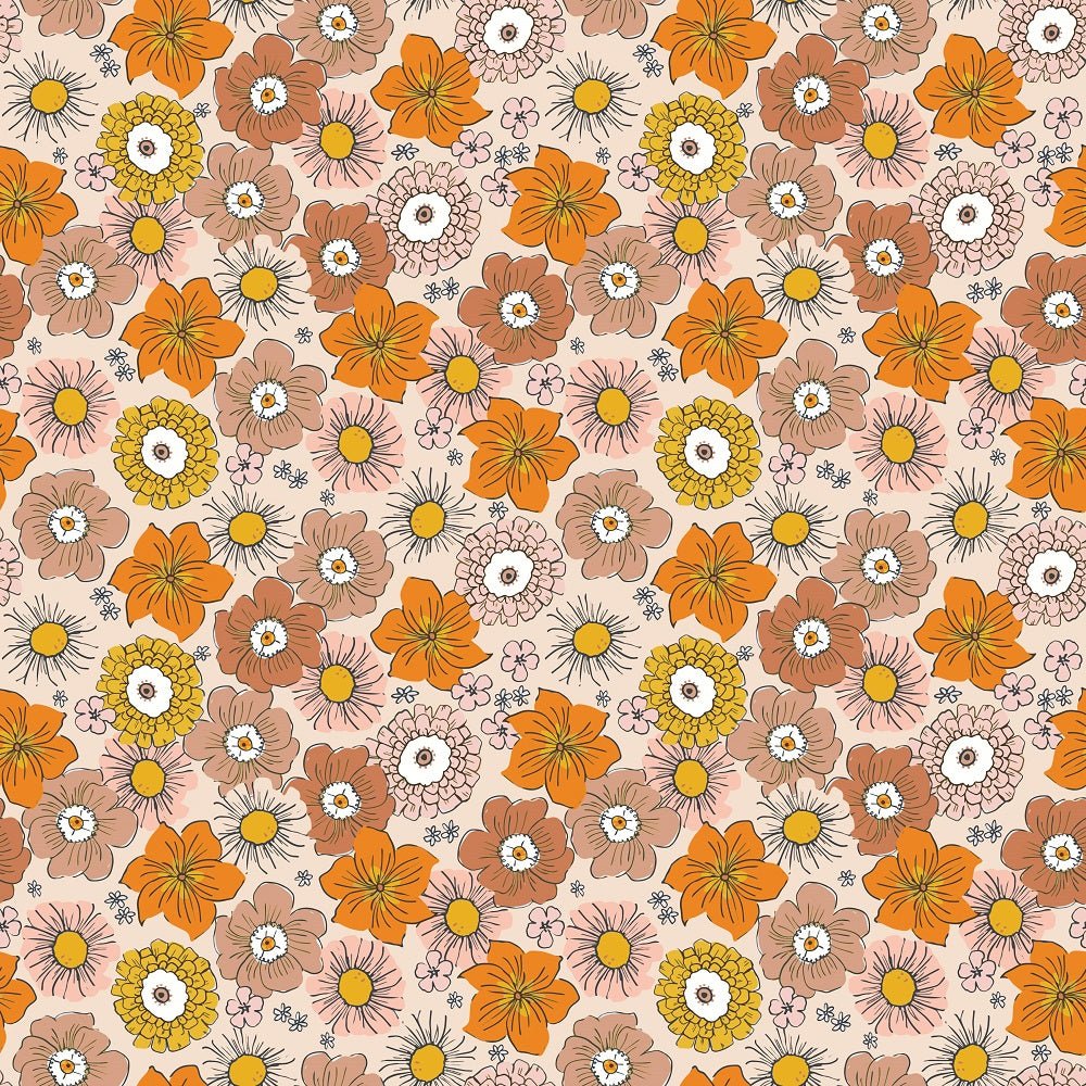 Groovy Garden Flowers #4 Fabric