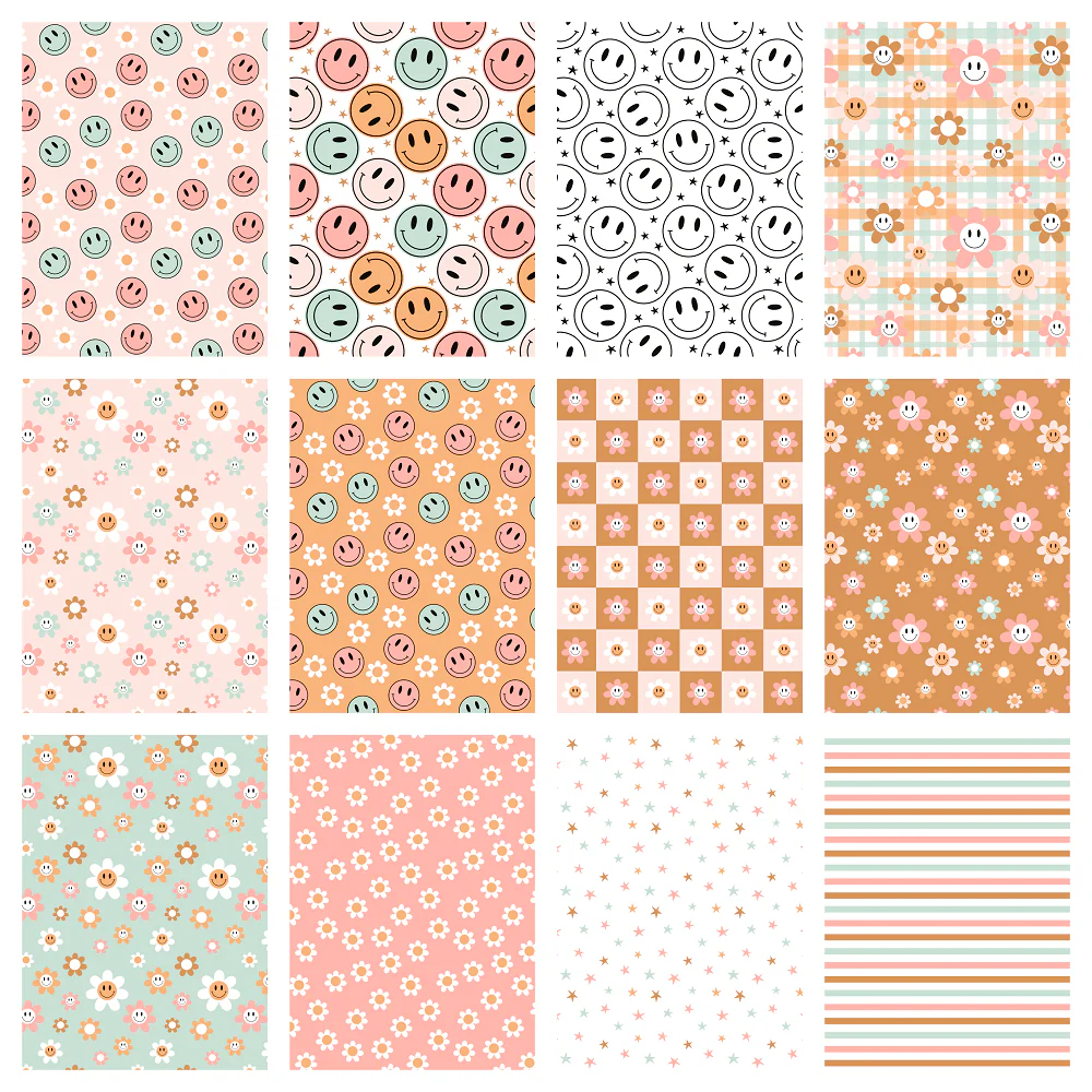 Groovy Smiley Fat Quarter Bundle - 12 Pieces