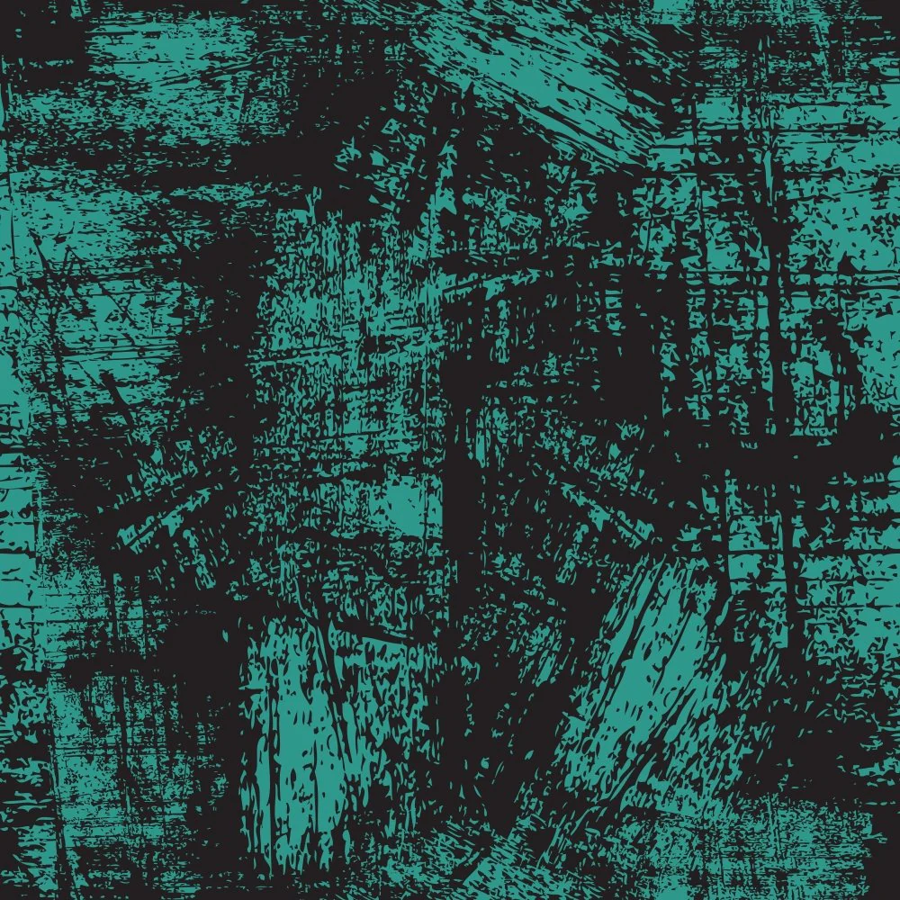 Grunge Fabric - Atoll on Black