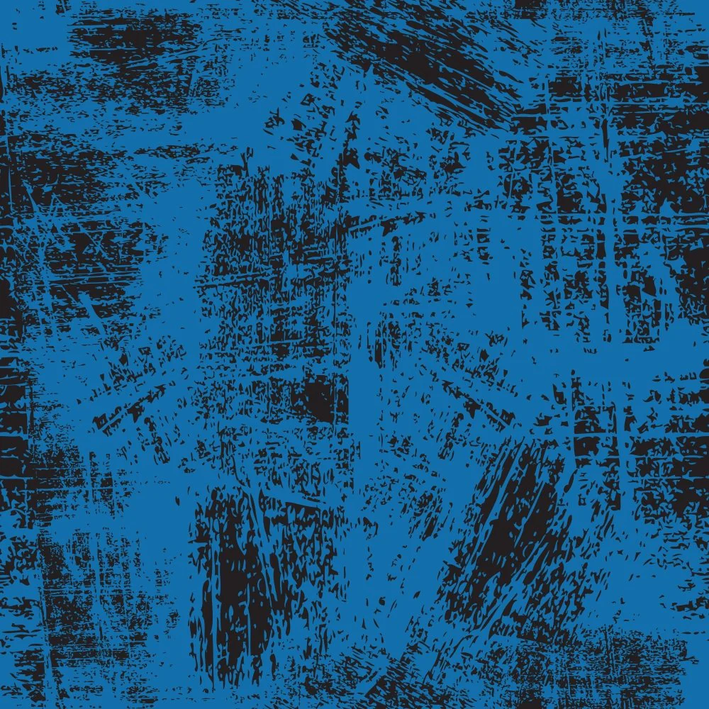 Grunge Fabric - Black on Blue