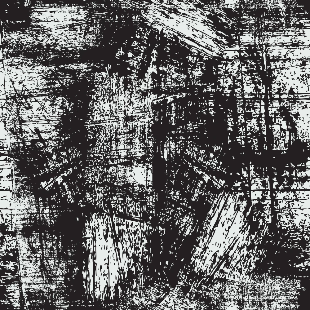 Grunge Fabric - Silver on Black